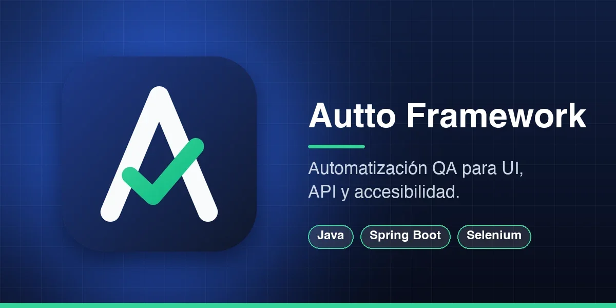 Framework open source de automatización QA para pruebas de UI, API y accesibilidad. Motor reutilizable sobre Spring Boot con Selenium, Cucumber, REST Assured y axe-core, soporte para Grid, BrowserStack y Appium, y reportes con evidencia.