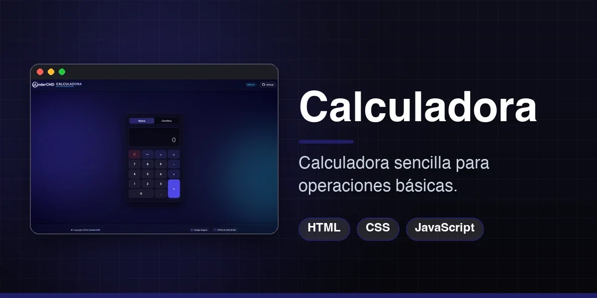 Calculadora sencilla para realizar operaciones básicas con interfaz gráfica.
