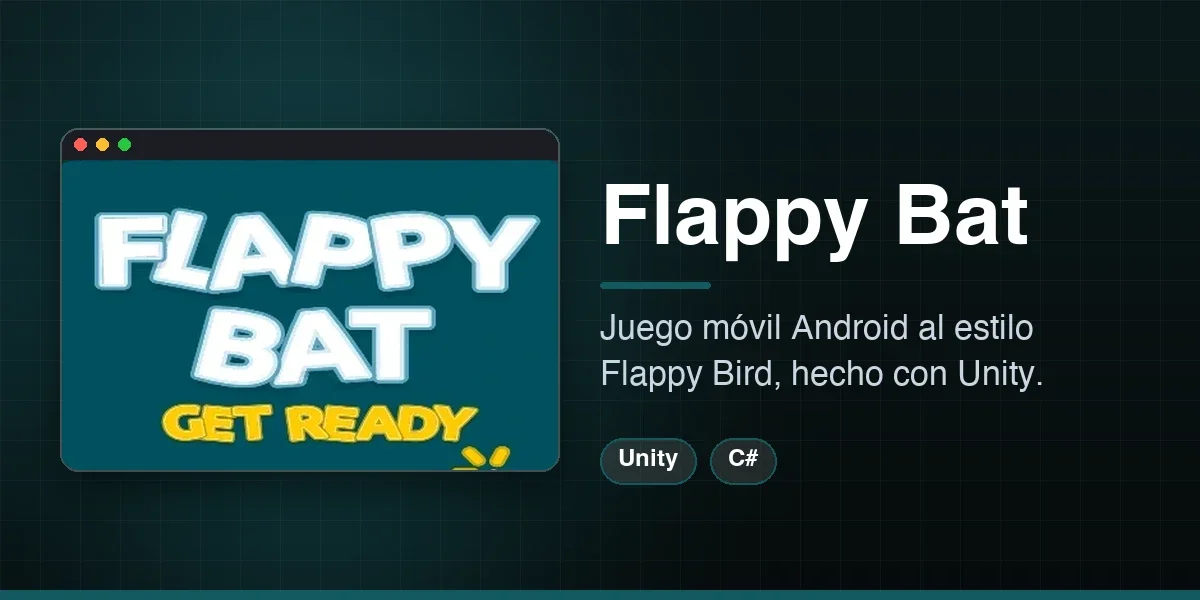 Juego de Flappy Bat para móviles android desarrollado con Unity al estilo de Flappy Bird.