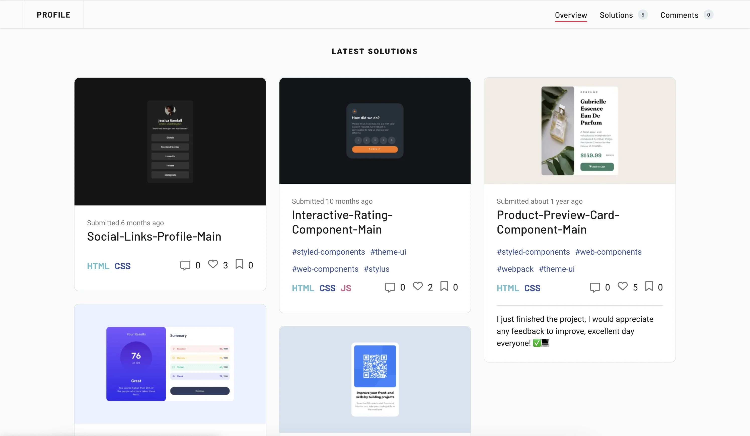 Frontend-Mentor challenges to enhance my web development skills.